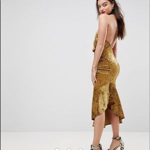 One Shoulder Drop Hem Midi Dress